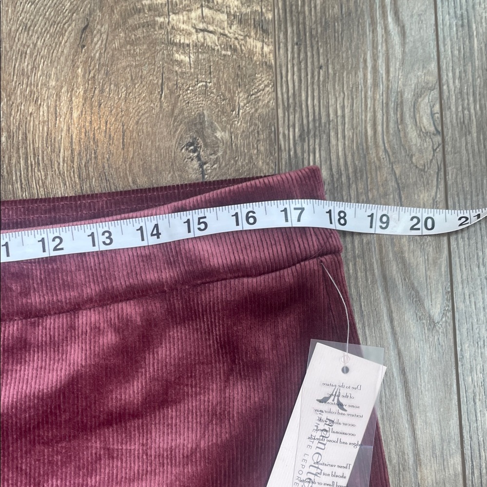 Nanette Lepore Burgundy Velour-Textured Ribbed Pants Size XL - Picture 5 of 9